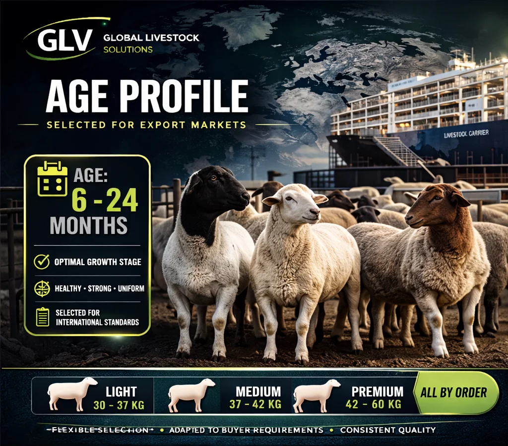 Perfil de edad de ovejas seleccionadas para exportación